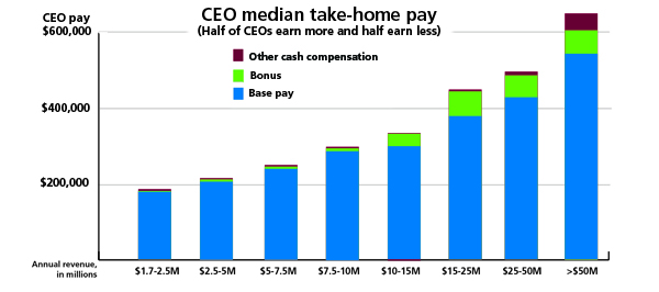 CEO UpDATA: Take-home pay at professional societies